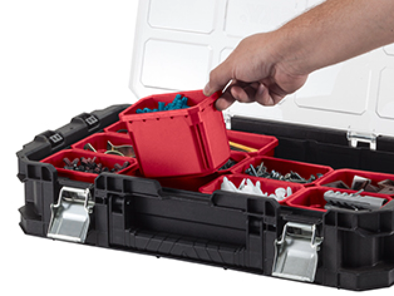 Keter 239996 Connect mobiele gereedschapskoffer   organiser - Zwart/Rood
