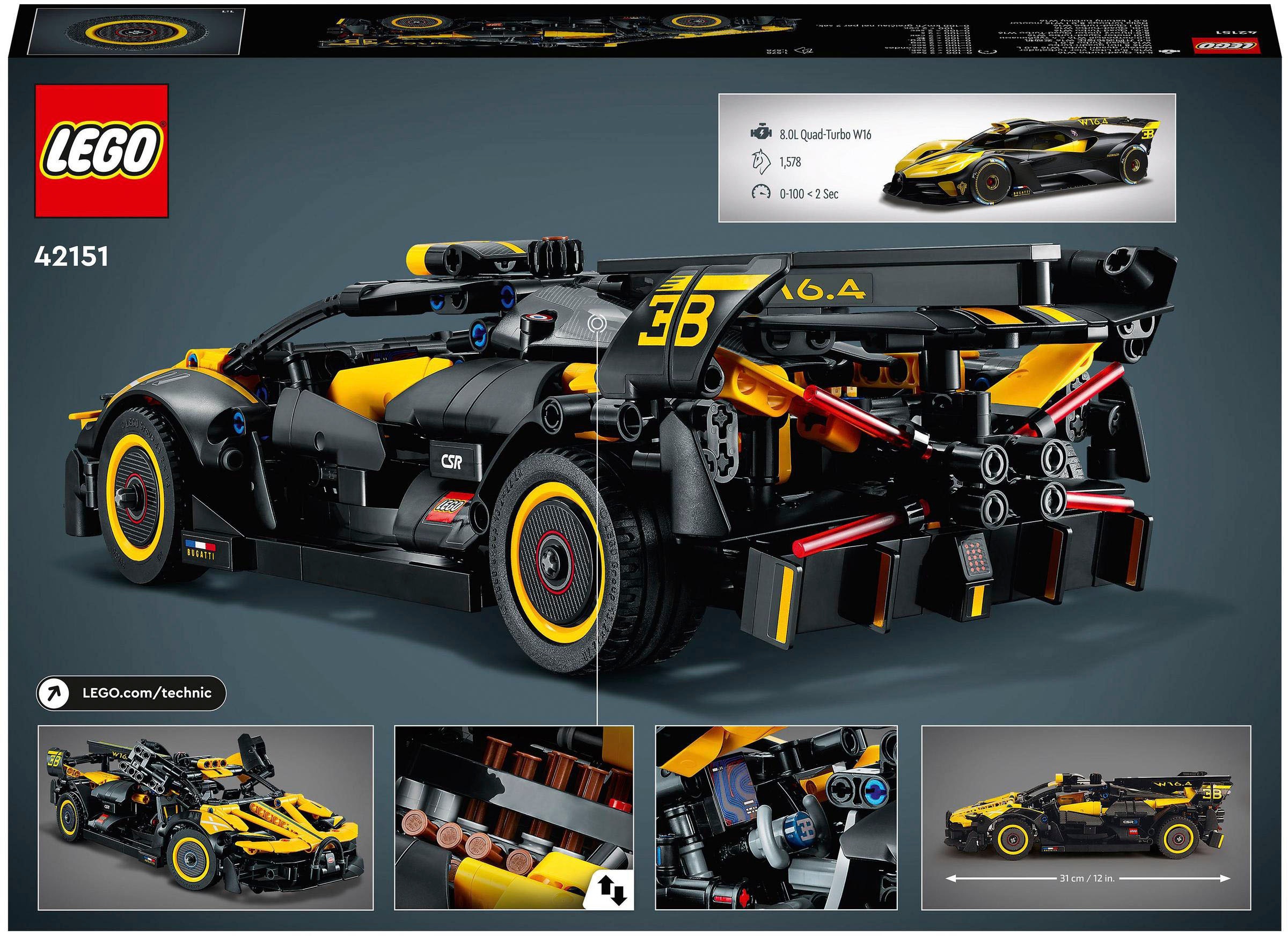 LEGO® Konstruktionsspielsteine »Bugatti-Bolide (42151), LEGO® Technic« Made in Europe