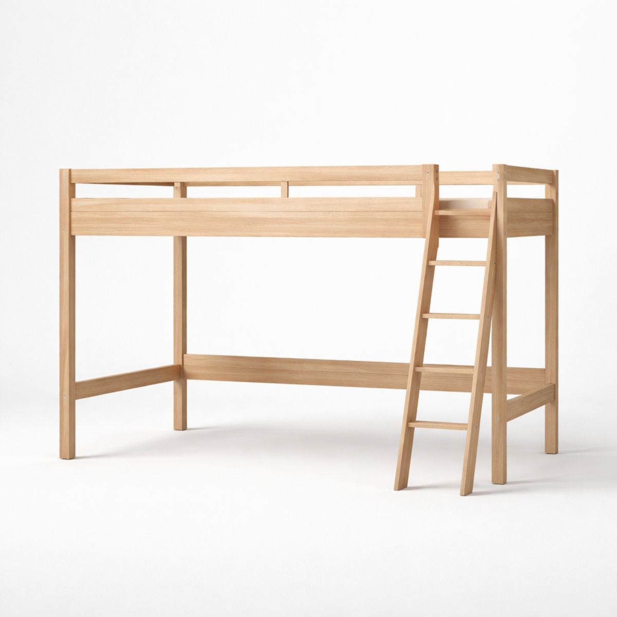 Hochbett aus Holz mit Leiter 200x90cm Natur
