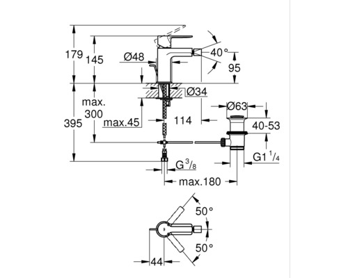 GROHE bidetmengkraan LINEARE chroom 33848001