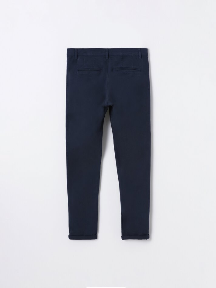Calça chino skinny - Azul Marinho Escuro