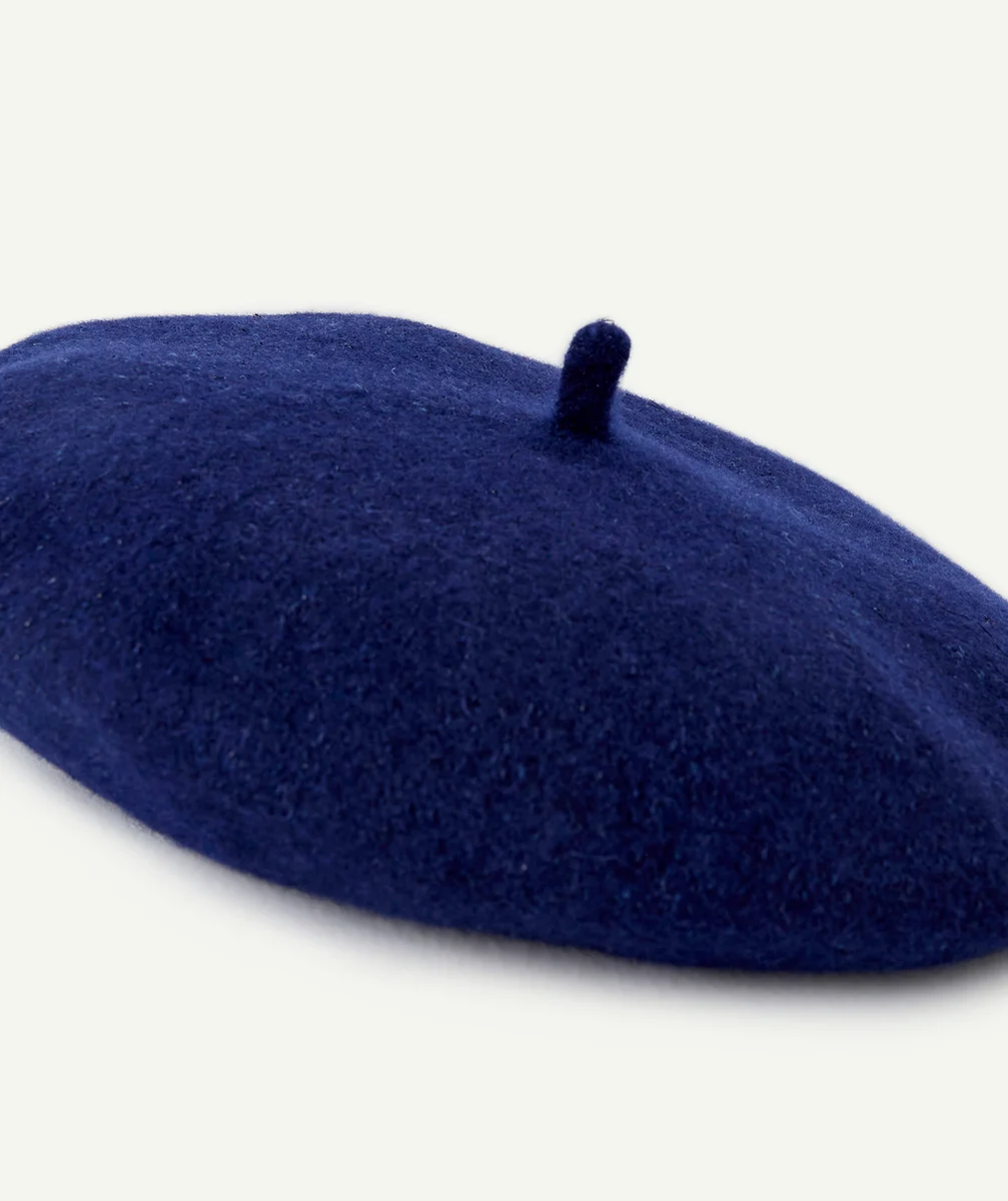 BÉRET FILLE CONTENANT DE LA LAINE BLEU MARINE