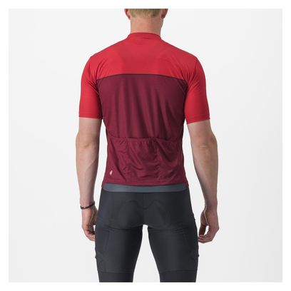 Maillot Manches Courtes Castelli Unlimited Entrata Rouge/Bordeaux