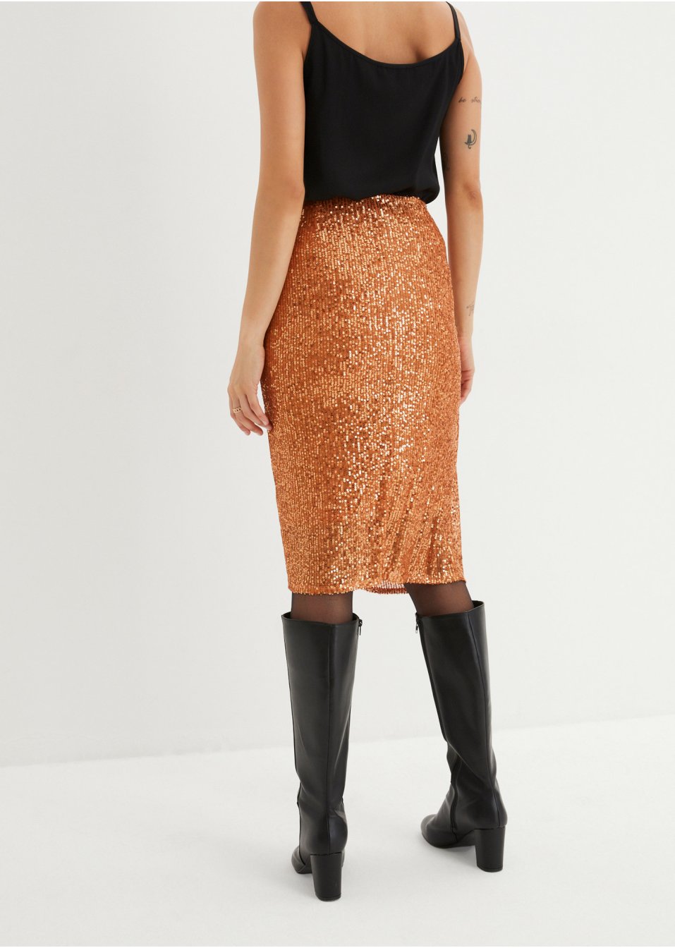 Jupe à paillettes style portefeuille