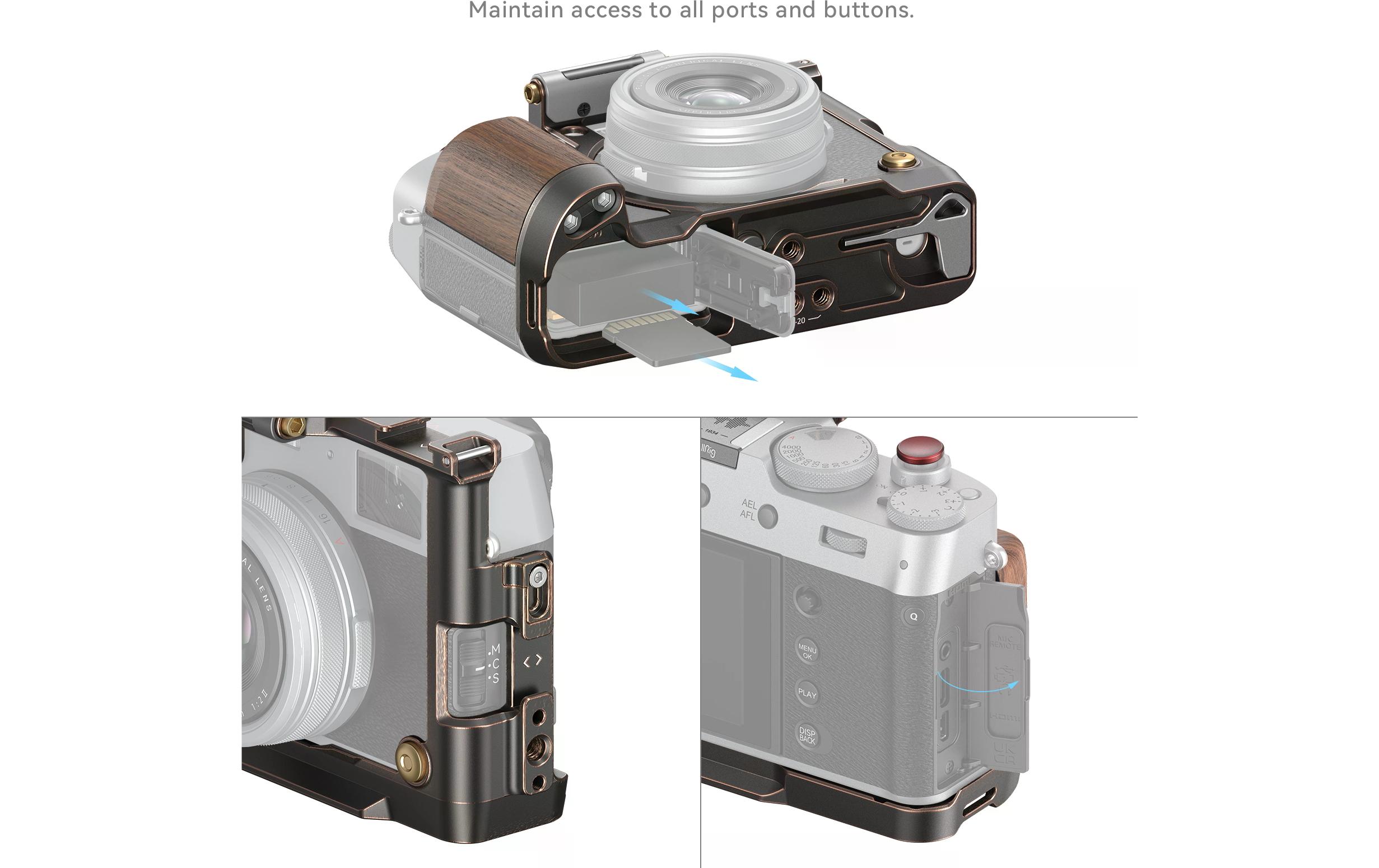 Cage «Retro» für FUJIFILM X100VI<br>Bietet eine schützende Panzerung und verbessert die Funktionalität der Kamera