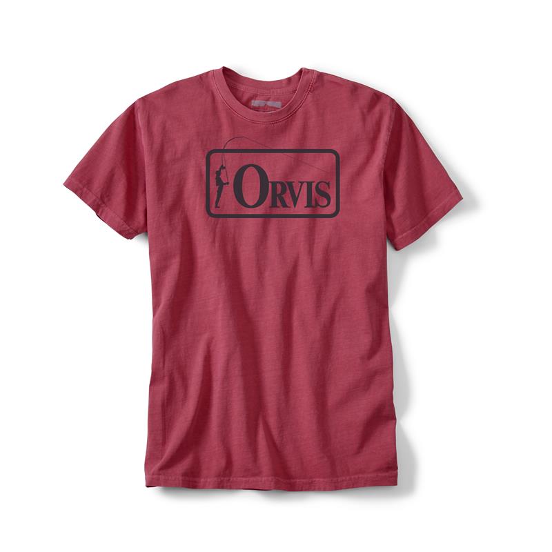 Tee Shirt Manches Courtes Homme Orvis Bent Rod Badge - Bordeaux
