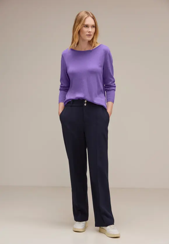 U-Boot Ausschnitt Pullover - lupine lilac