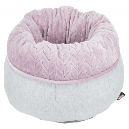 Cama redonda Trixie Junior para cães, cinza e lilás.
