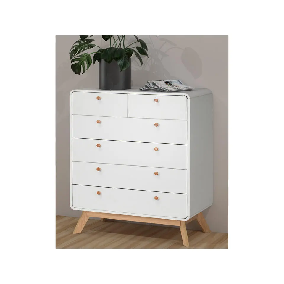 Cassie - Commode met 4 2 deuren in witte spaanplaat
