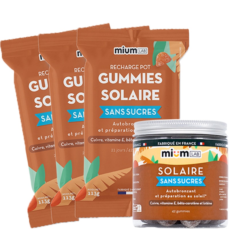 Cure gummies solaire - Autobronzant & préparation au soleil - Citron - Sans sucres - 3 mois