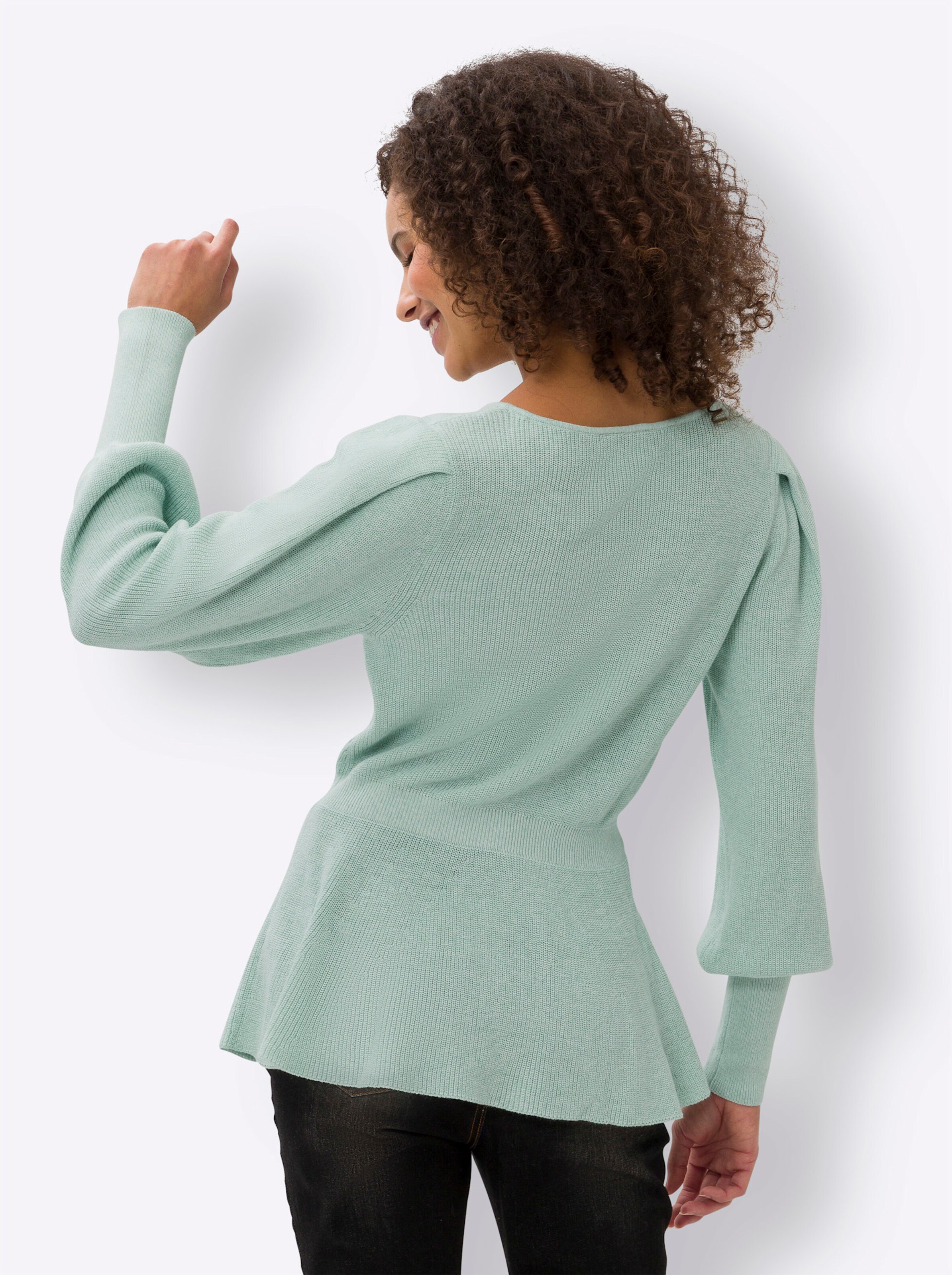 heine Pullover in kalkmint-ecru-meliert