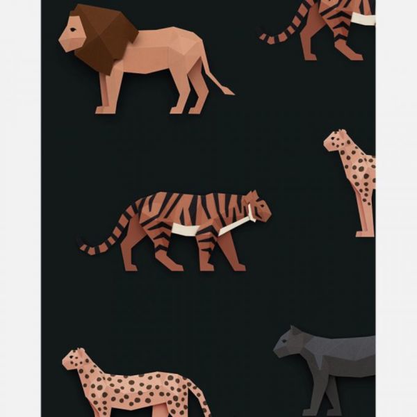 Studio Ditte Big Cats Behang - Donker