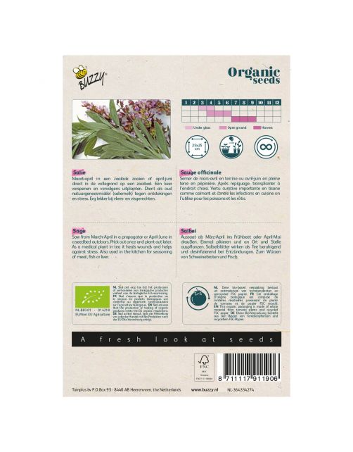 Buzzy Organic Salie  - Bio - Kruidenzaden - 500 g
