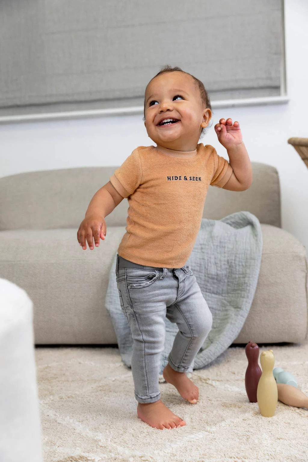 Dirkje T-shirt T-shirt ss met printopdruk zand