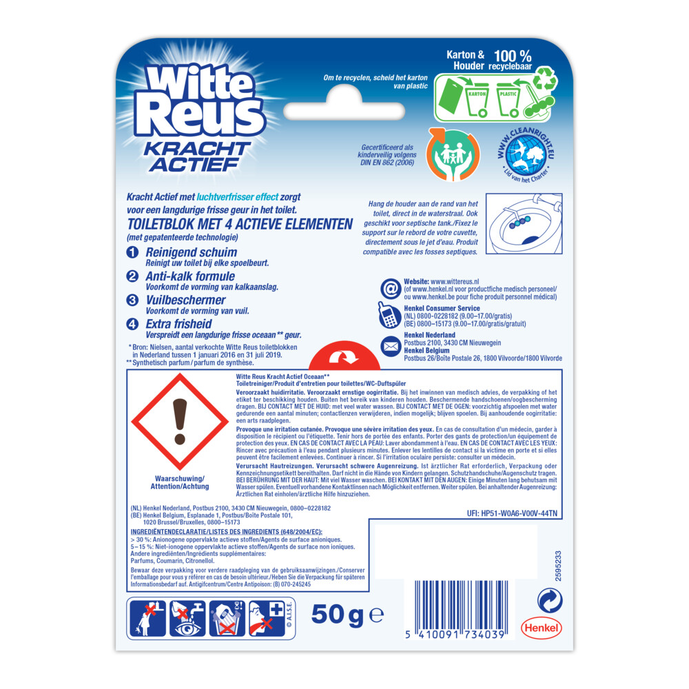 Witte Reus Toiletblok Kracht Actief Oceaan