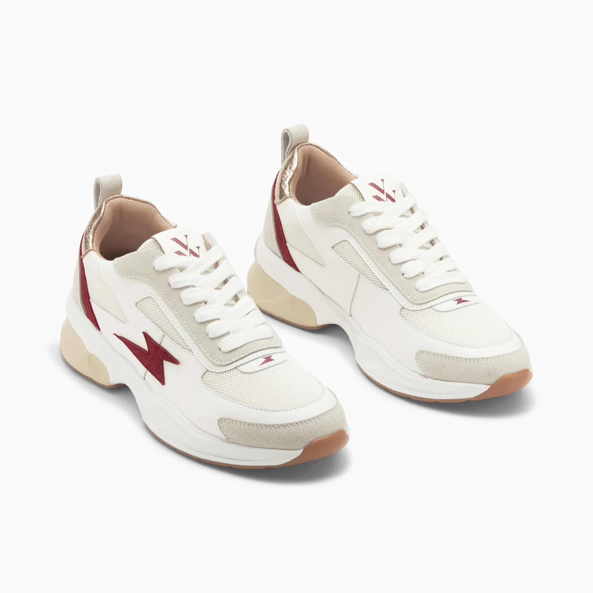Sneakers-Baskets éclair Nina blanc et pourpre à semelle graphique