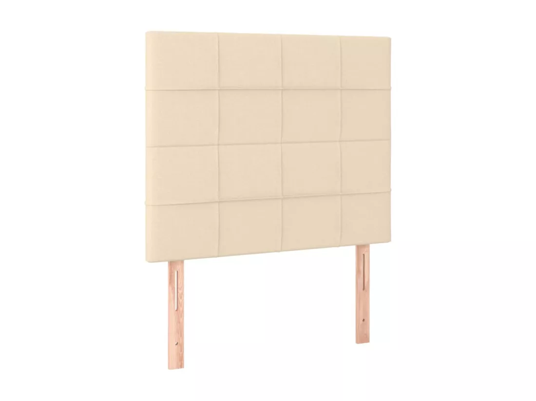 Sommier tapissier avec matelas et LED Crème 120x200 cm Tissu