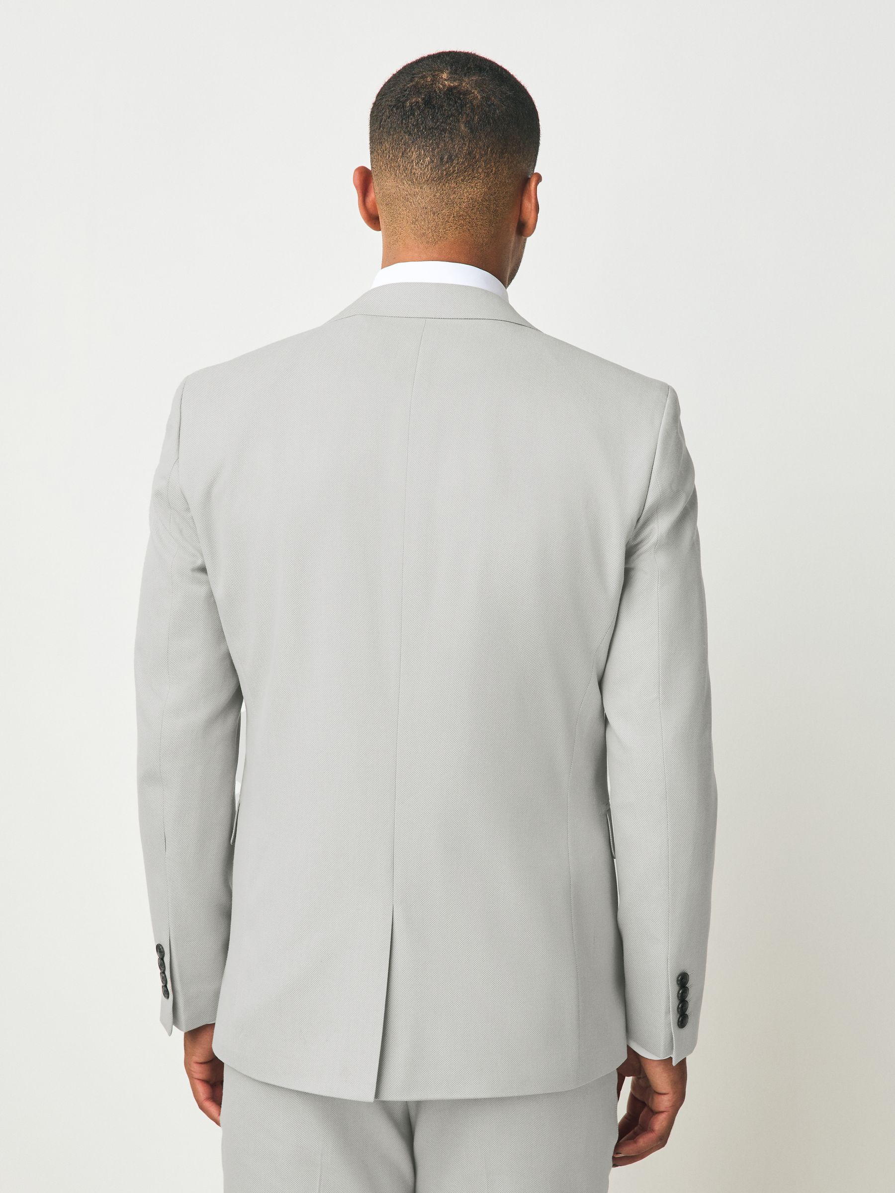 Neutraal - Slim Fit - Kostuum met textuur: colbert