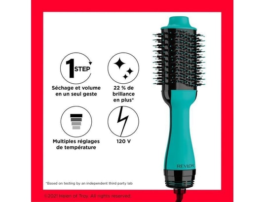 REVLON - Brosse chauffante Teal blue brosse sechante et coiffante - technologie ionique...