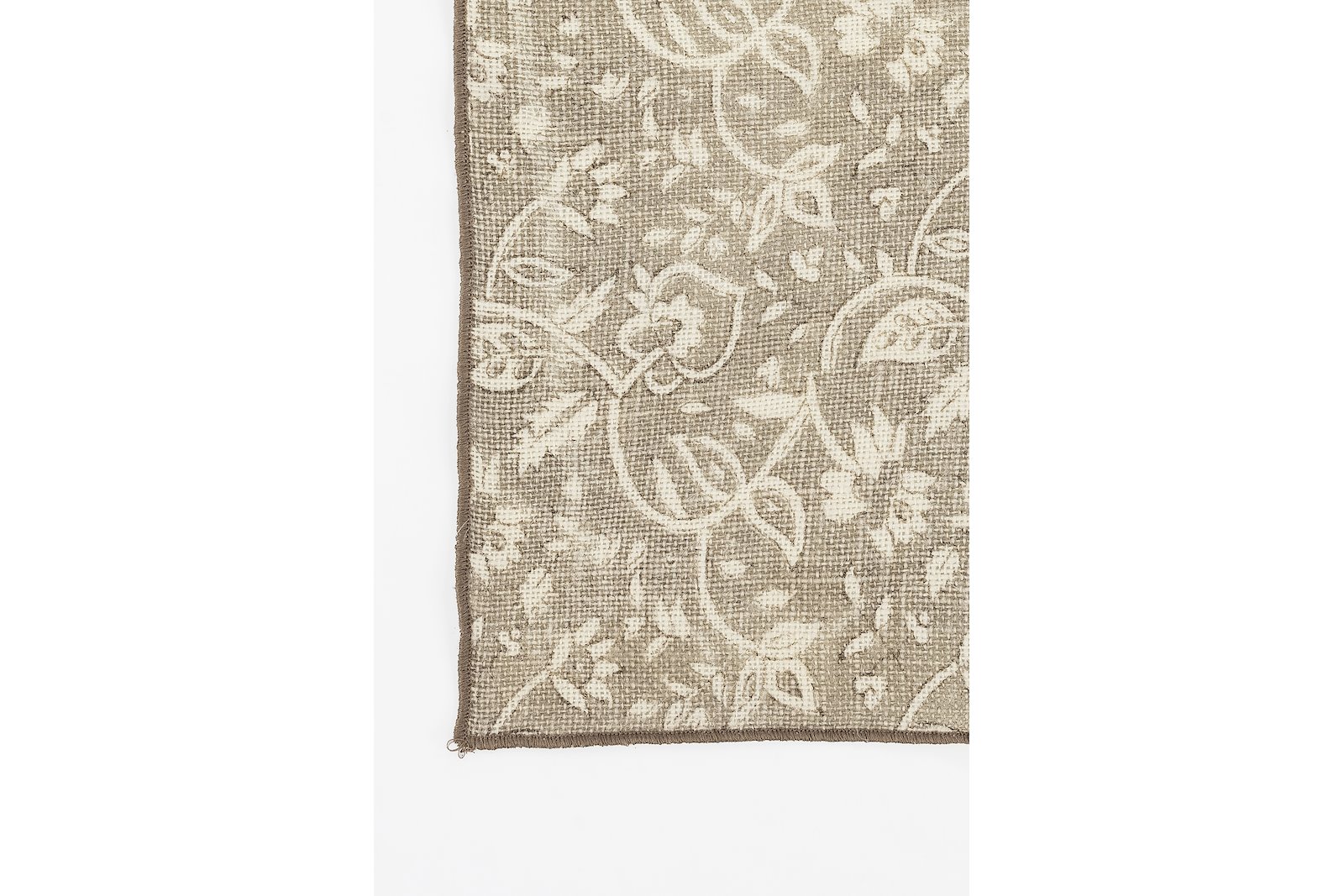 Medaljong brikke Offwhite og beige jute 35x45 cm