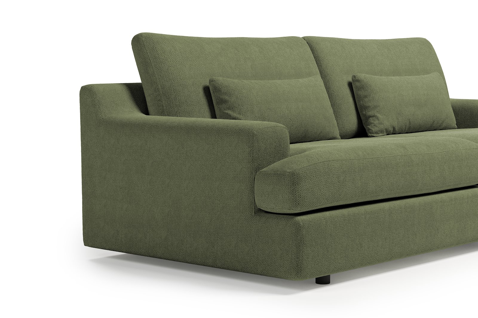 Roma 3-seter XL Tekstil Mito 55 Pale Green med sorte ben