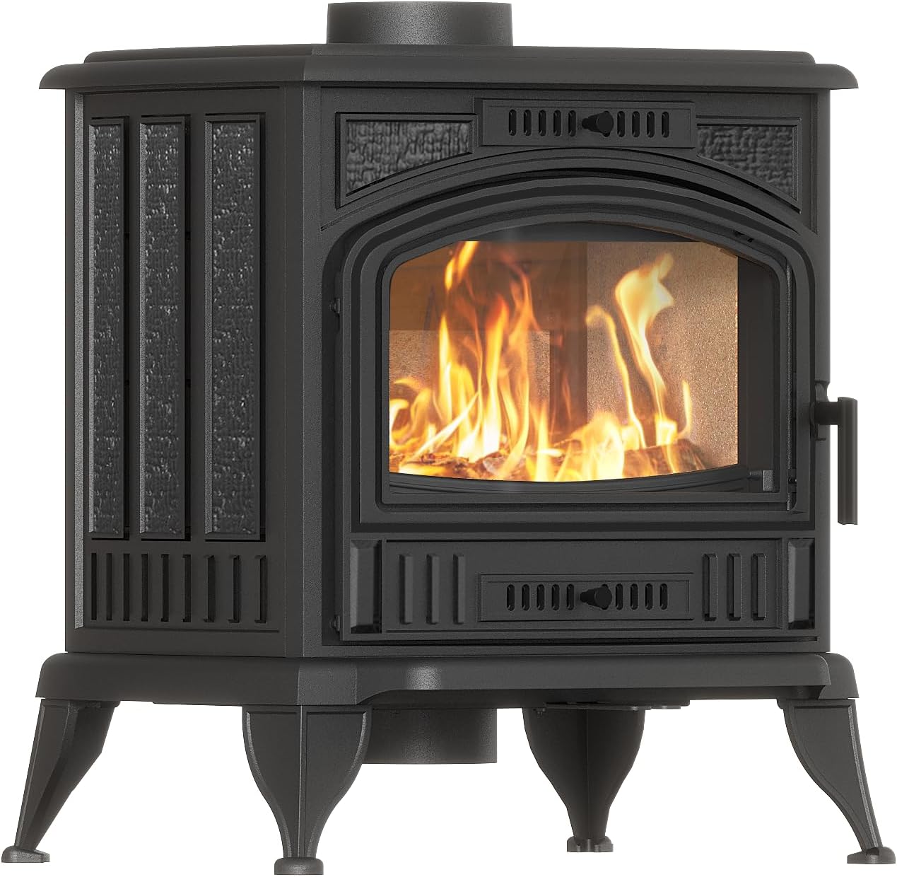 Kaminofen Gusseisen KRATKI K6 ECO – 6,5 kW – Ø130 – klassischer Holzofen im Retro-Stil – erfüllt Ekoprojekt & BImSchV 2