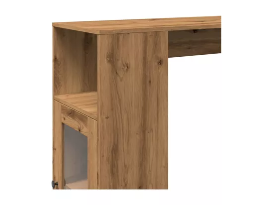 Table de bar avec étagères chêne artisanal bois d'ingénierie