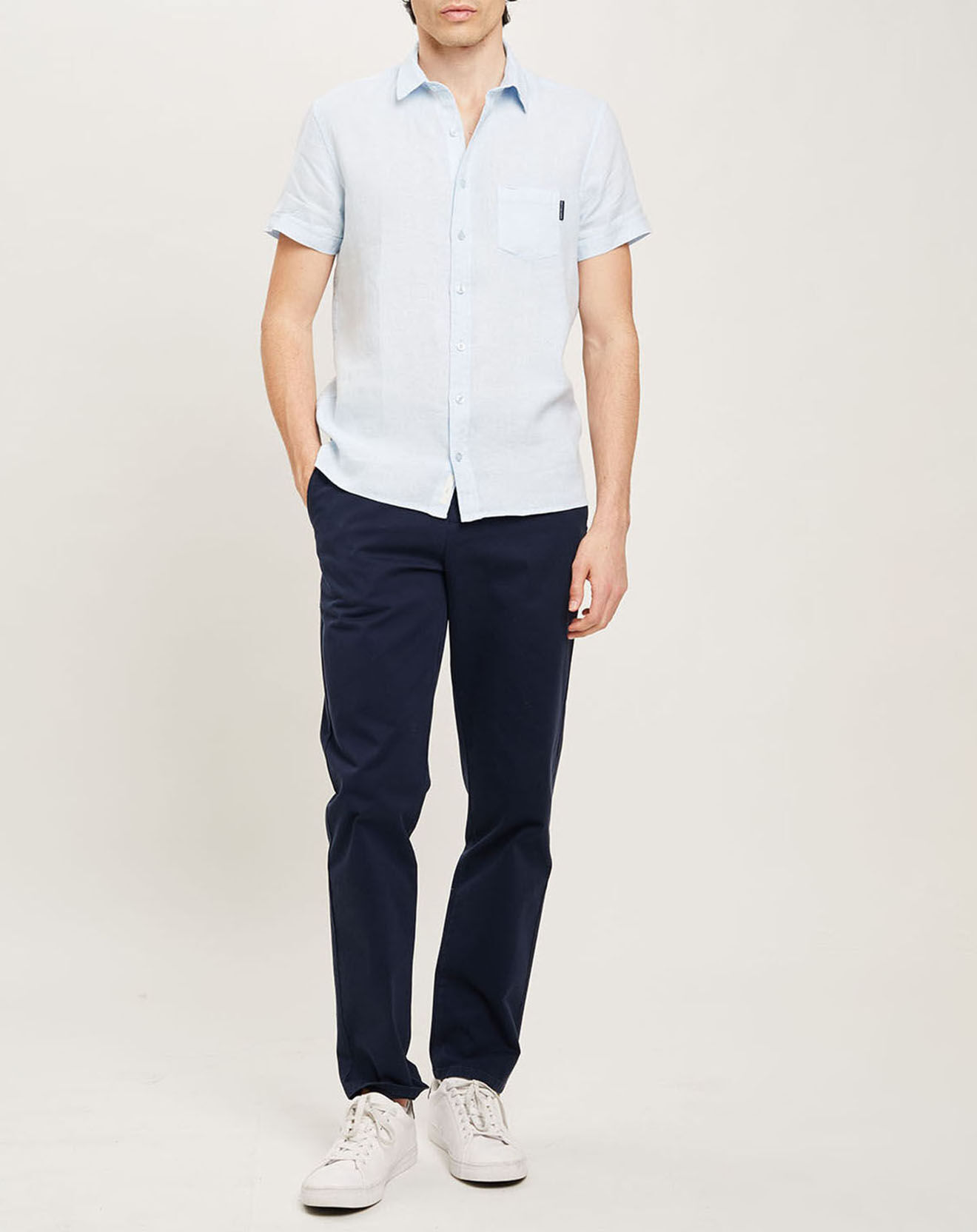 Harris Wilson Chemise regular 100% Lin Efe ciel