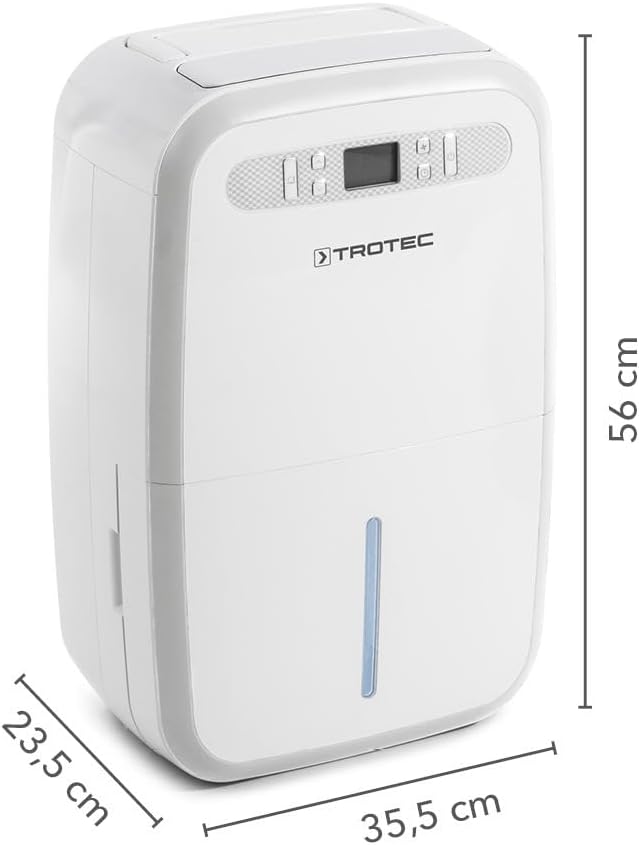 TROTEC Luftentfeuchter elektrisch TTK 95 E – Leistung 30 L/Tag – Fläche 90 m² - 230 m³ – mit Autoabschaltung – ideal für Keller