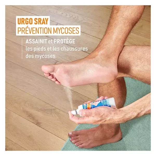 Urgo Spray Prévention Mycoses Assainit et Protège les Pieds et Chaussures 125ml