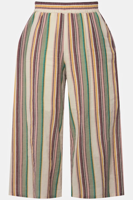 Culotte, Streifen, weites Bein, Biobaumwolle