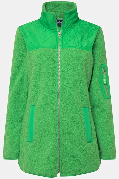 Teddyjacke, Stepp-Einsätze, Stehkragen, Zipper, OEKO-TEX