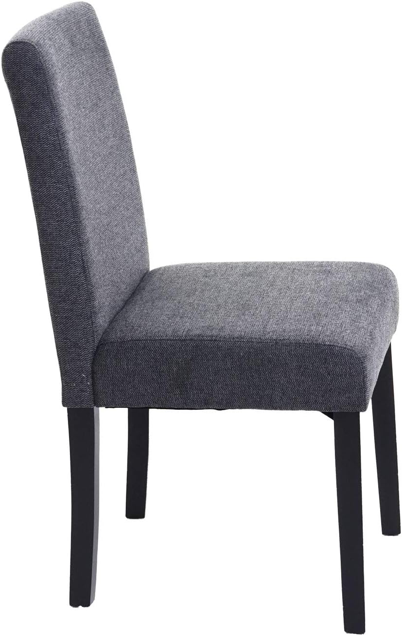 Mendler 4er-Set Esszimmerstuhl Stuhl Küchenstuhl Littau - Textil, anthrazitgrau, dunkle Beine