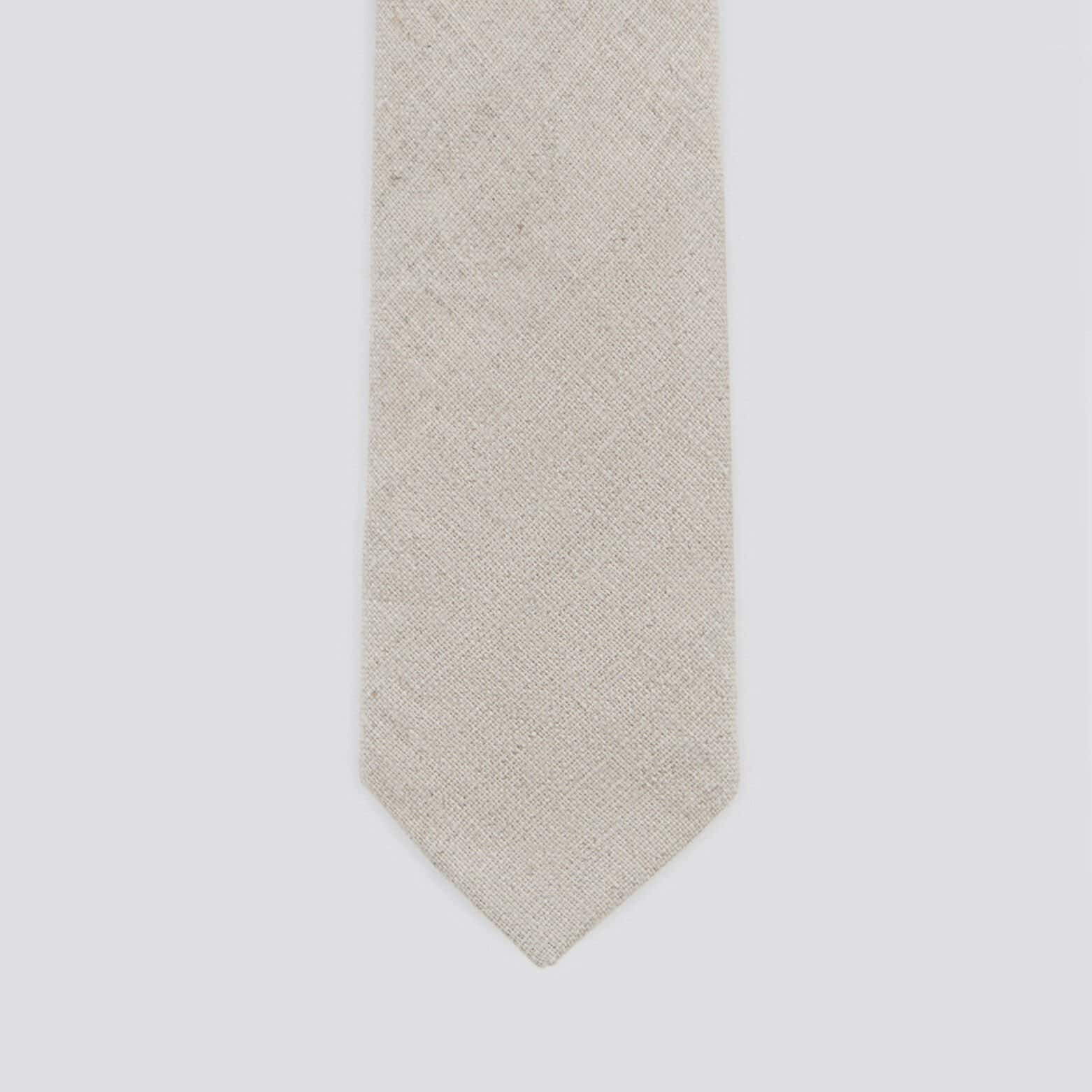 Cravate unie chambray Beige