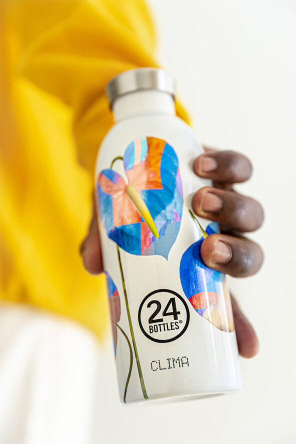 24Bottles Termoflaske - Clima - Cosmic Flowers 500 ml Hvid
