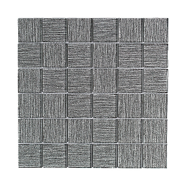 Mosaique verre Gabin gris L. 30 x l. 30 cm Mat Inter