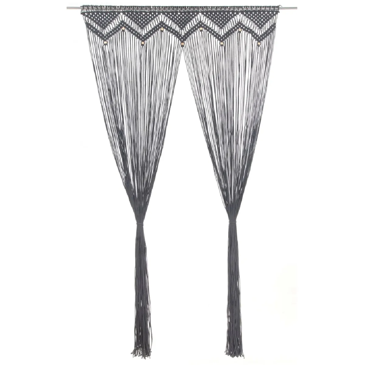 Vidaxl Rideau en macramé Anthracite 140x240 cm