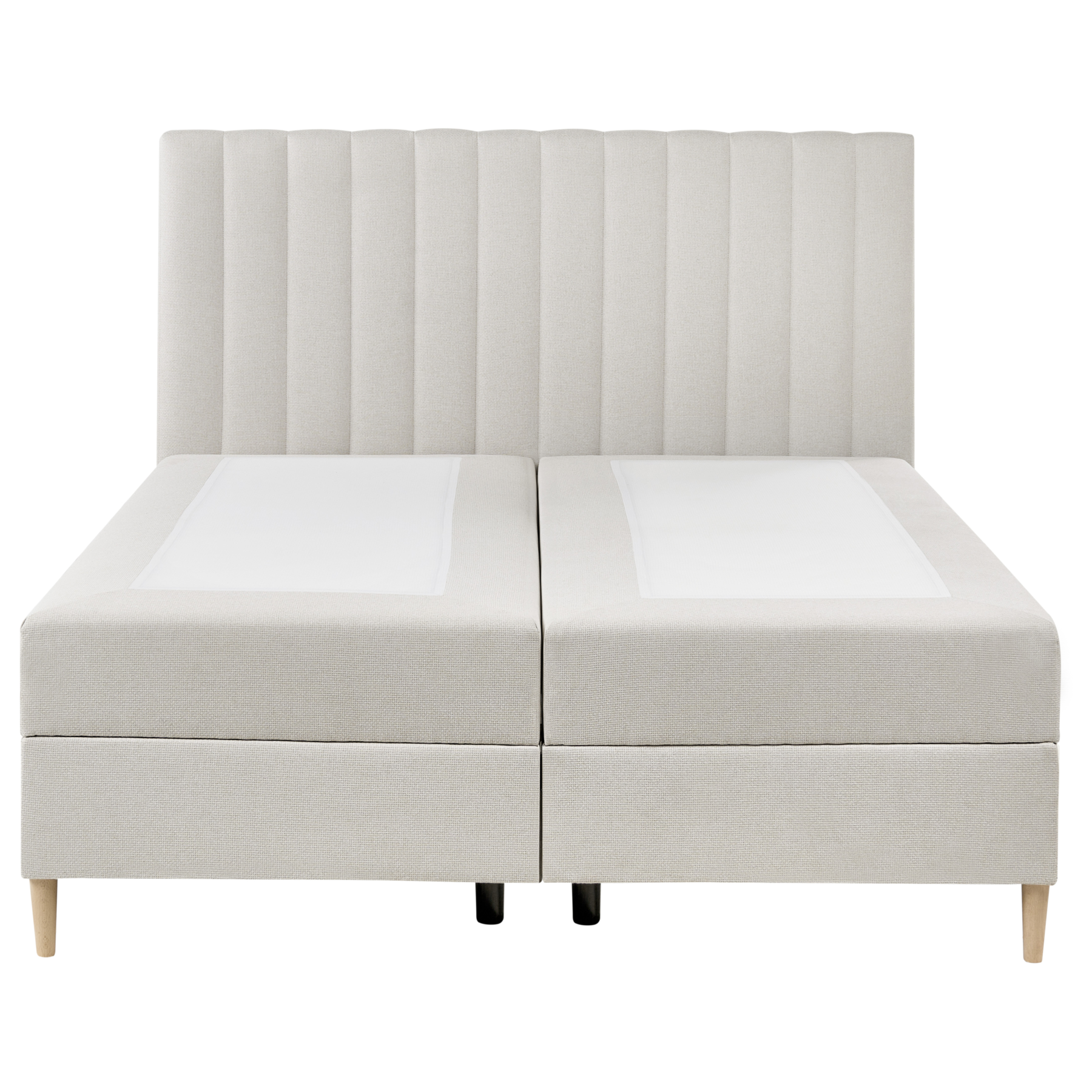Beliani-OFFICER-Boxspringbed-Gebroken wit-160 x 200 cm-Polyester