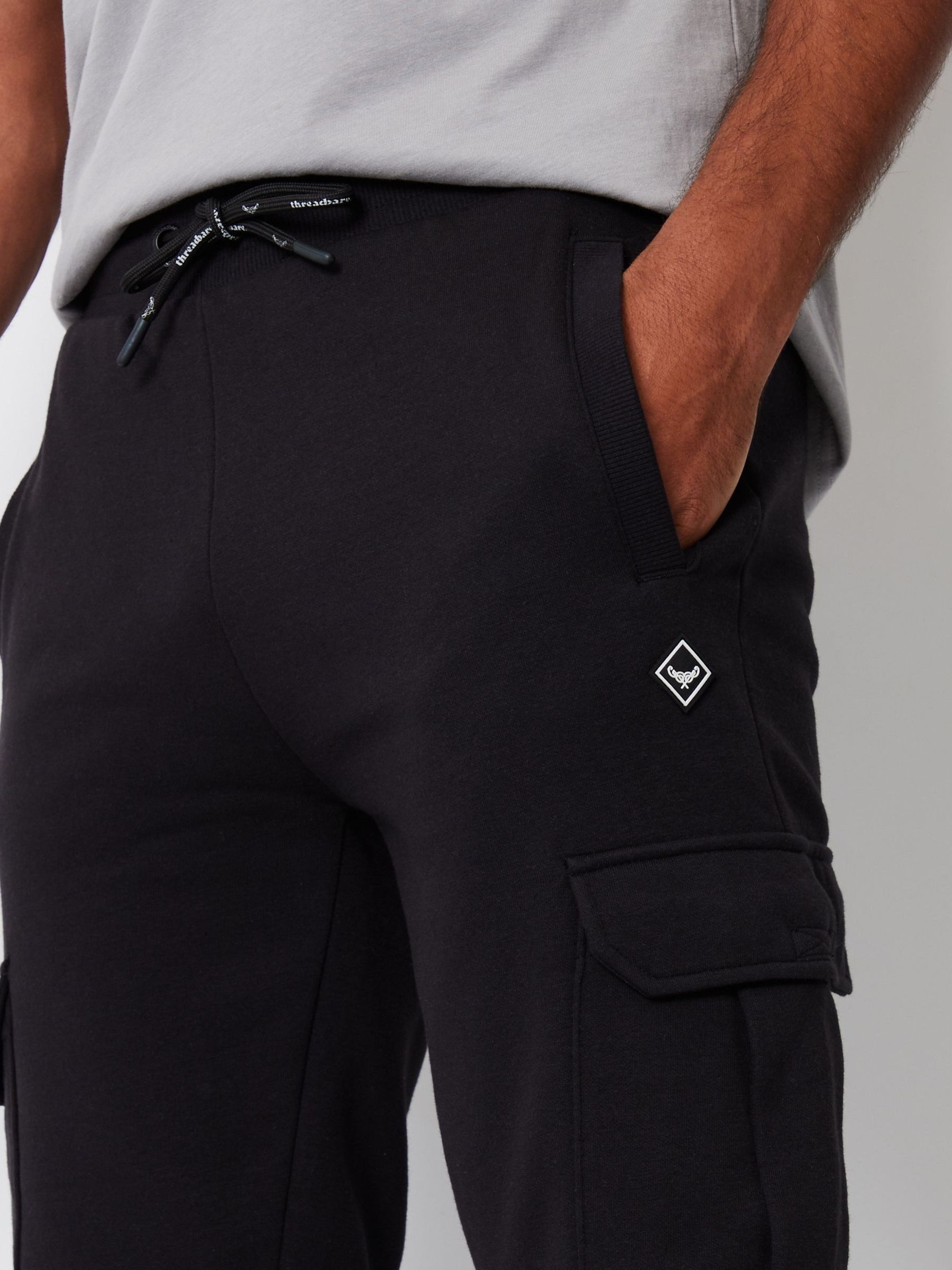 Zwart - Threadbare joggingbroek in cargostijl