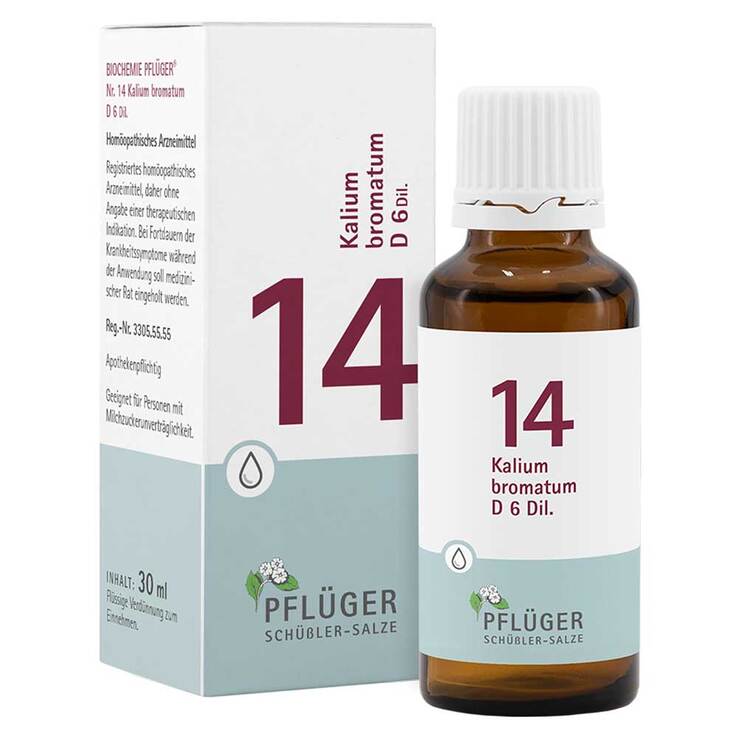 Biochemie Pflüger 14 Kalium bromat.D 6 Tropfen, 30 ml