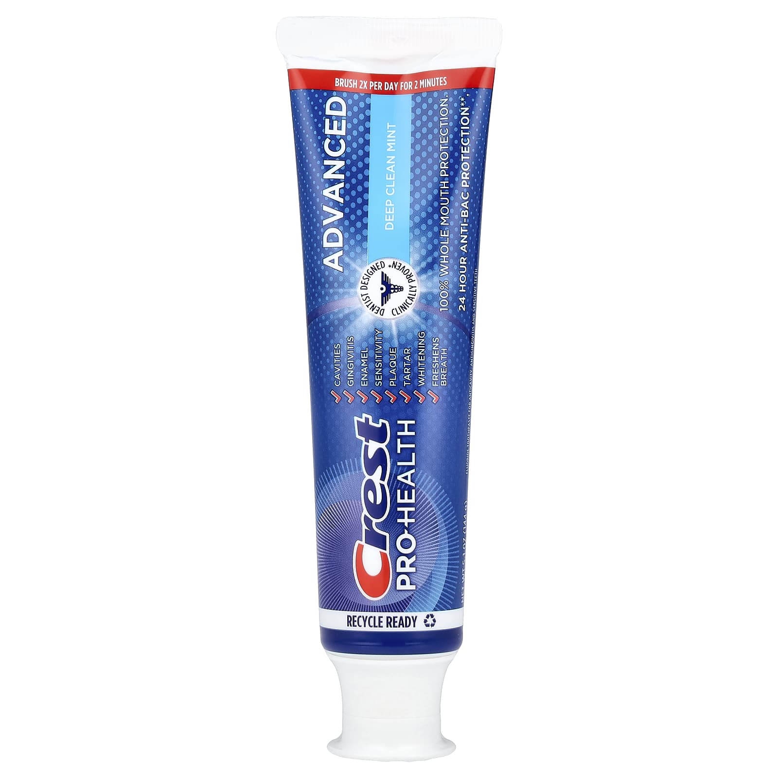 Crest, Pro-Health Advanced, fluoride tandpasta, diepreinigende munt, 144 g