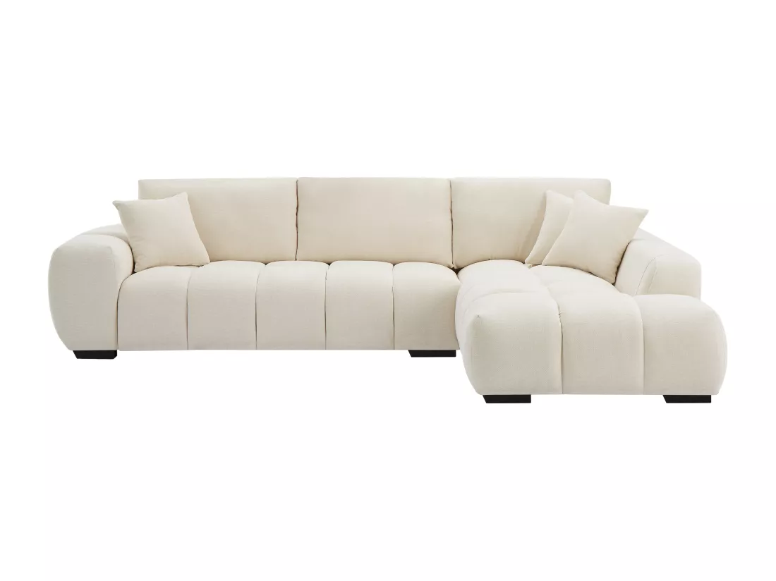 Canapé d'angle droit en tissu beige BERENIA