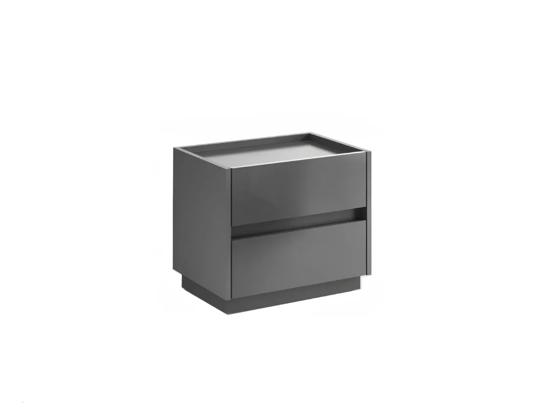 Chambre complète TEO lit + 2 chevets + commode + armoire 3 portes anthracite