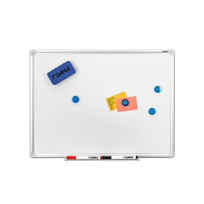 DAHLE - Tableau blanc laqué 90 x 120 cm - magnétique - cadre alu renforcé