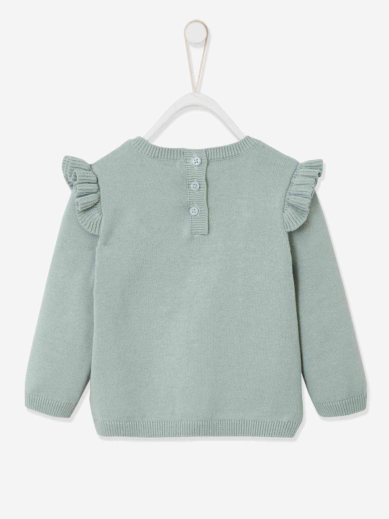 Vestido cor cereja com babados e pompons, para bebês rosa.