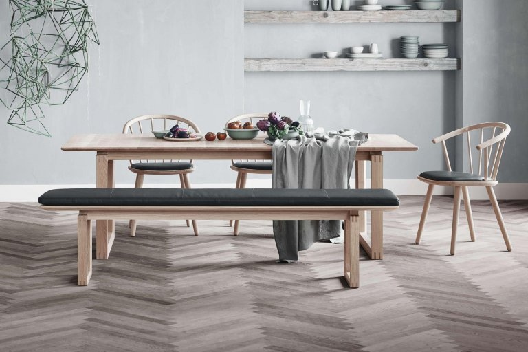 Bolia Nord eetbank 160 wit gepigmenteerd geolied eiken