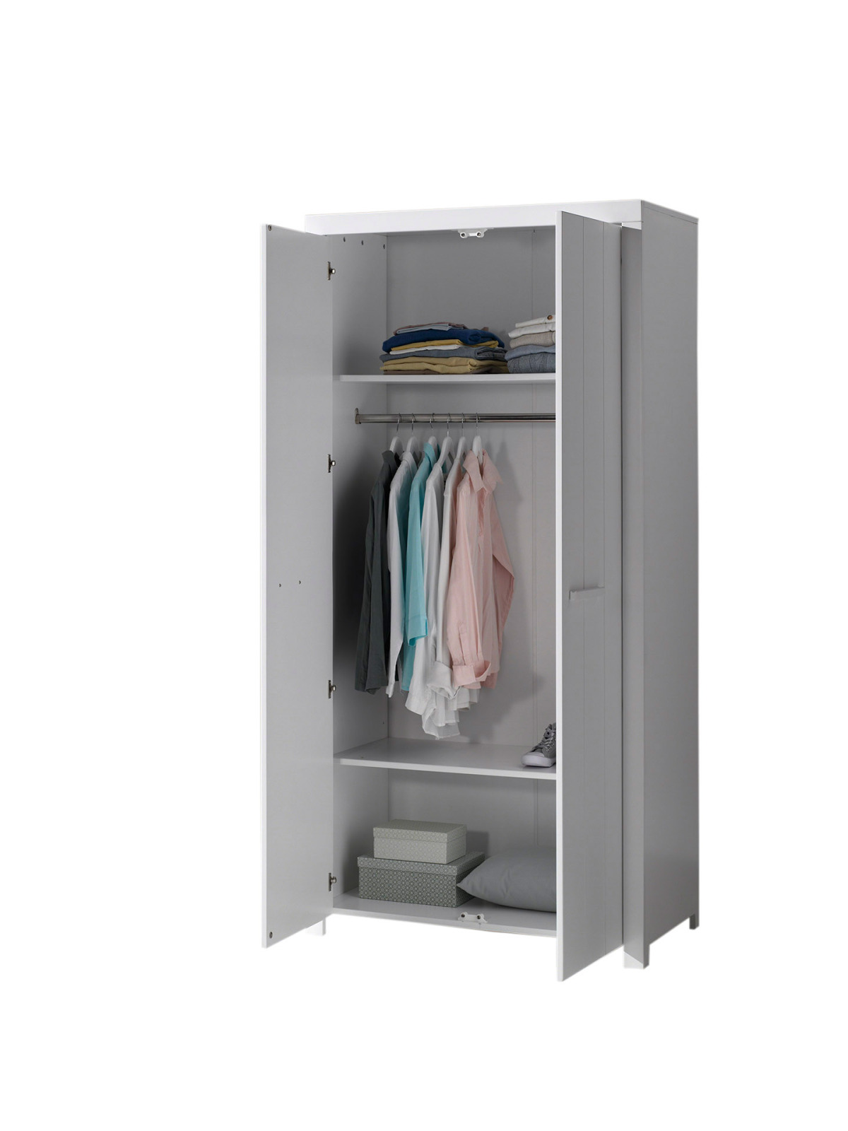 Kleiderschrank ERIK - weiß - 2-türig