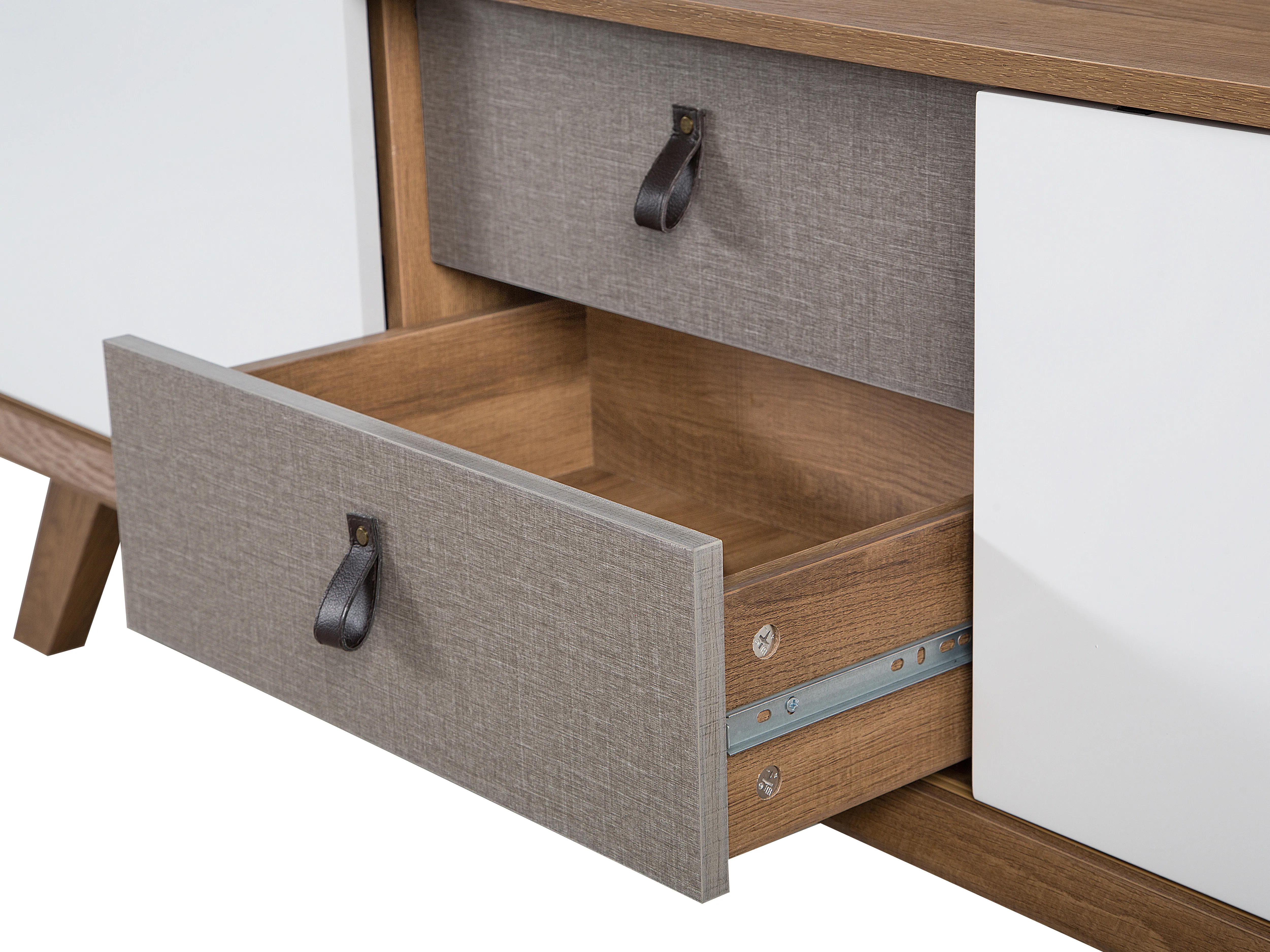 TV-meubel ACTON Bruin/wit