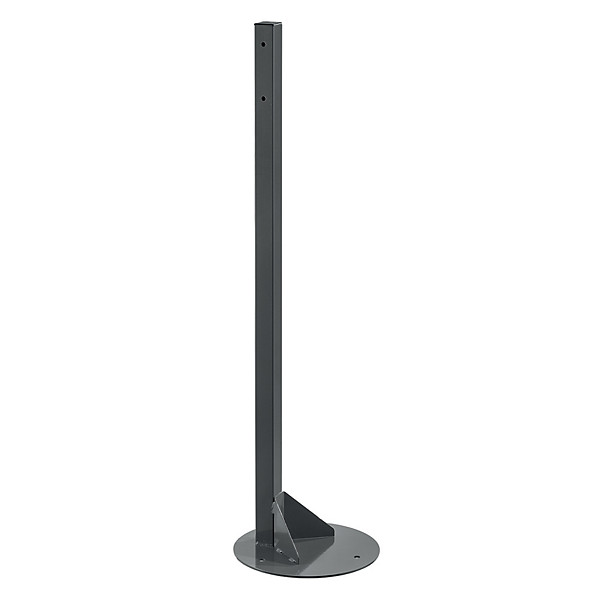 Poteau sur socle à fixer au sol pour support sac Tondo gris manganèse