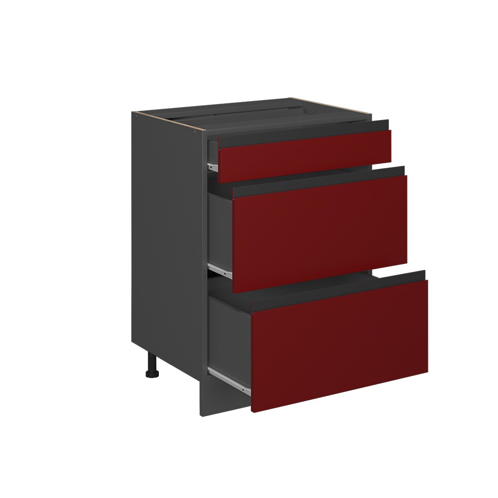 Vicco Schubladenunterschrank Küchenschrank Küchenmöbel R-Line J-Shape Anthrazit Rot 60 cm modern